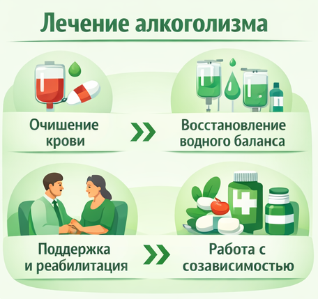 лечение алкоголизма в Подольске этапы